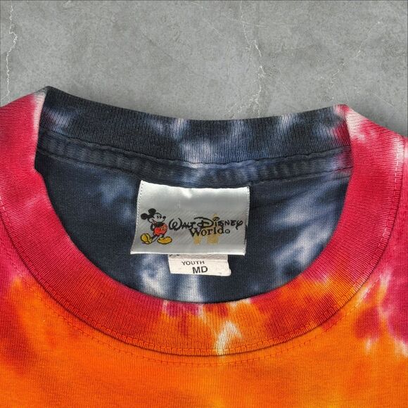 VTG Disney World Animal Kingdom Dinosaur Ride Tie Dye T-Shirt - Youth M - Picture 4 of 7